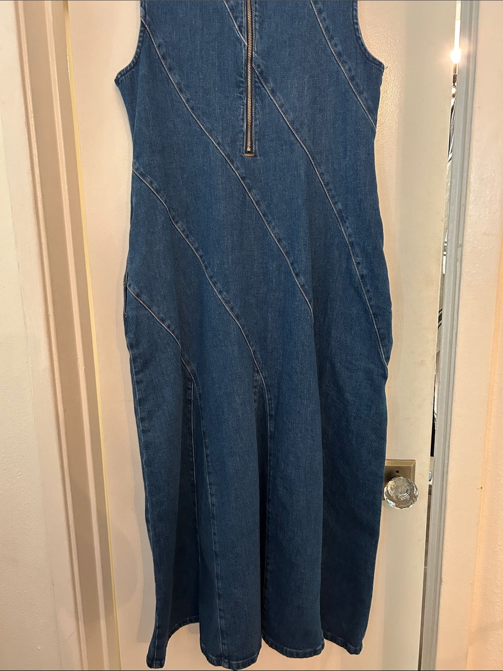 Aligne Raven - Anthropologie - Sleeveless Denim Midi Dress - Dark Blue - NWT - Picture 12 of 14